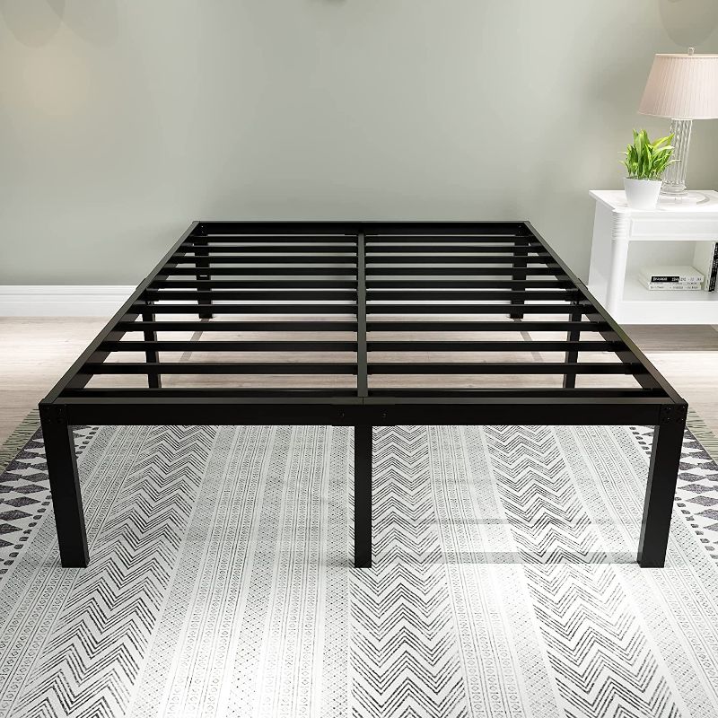 Photo 1 of 45MinST 3500lbs Heavy Duty Reinforced Platform, 18 Inch Tall Mattress Foundation, Steel Slats Support Bed Frame with Underbed Storage, Easy Assembly and Non Squeak, Queen
