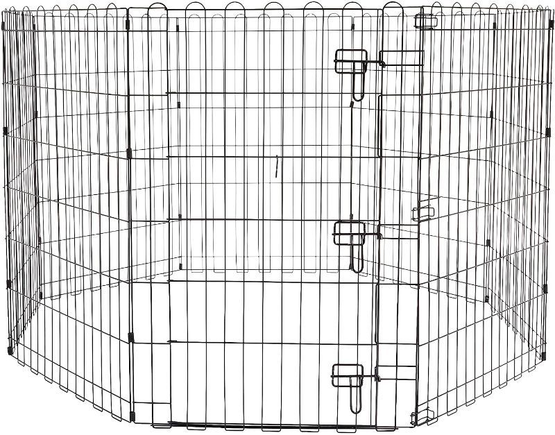 Photo 1 of Amazon Basics Foldable Metal Pet Exercise and Playpen, XS to L Sizes
