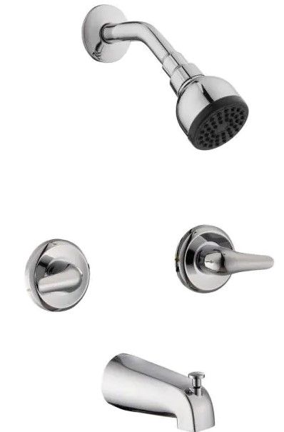 Photo 1 of Aragon 2-Handle 1-Spray Tub and Shower Faucet in Chrome (Valve Included)
