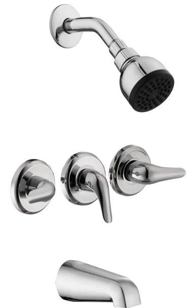 Photo 1 of Aragon 3-Handle 1-Spray Tub and Shower Faucet in Chrome (Valve Included)
