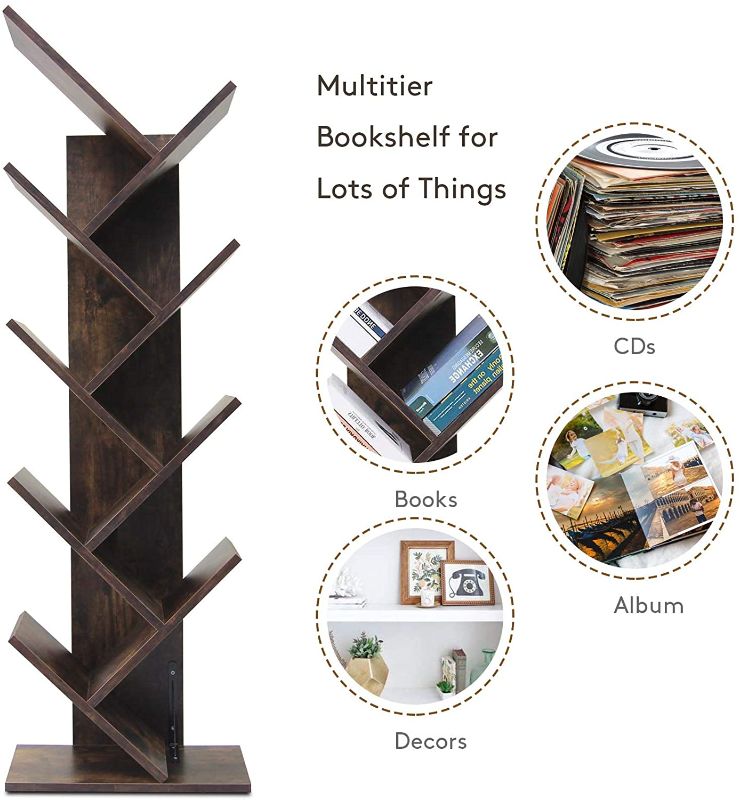 Photo 1 of 9 Tier Tree Bookshelf -Floor Standing Display Shelf Tree Bookcase in Living Room Home Office