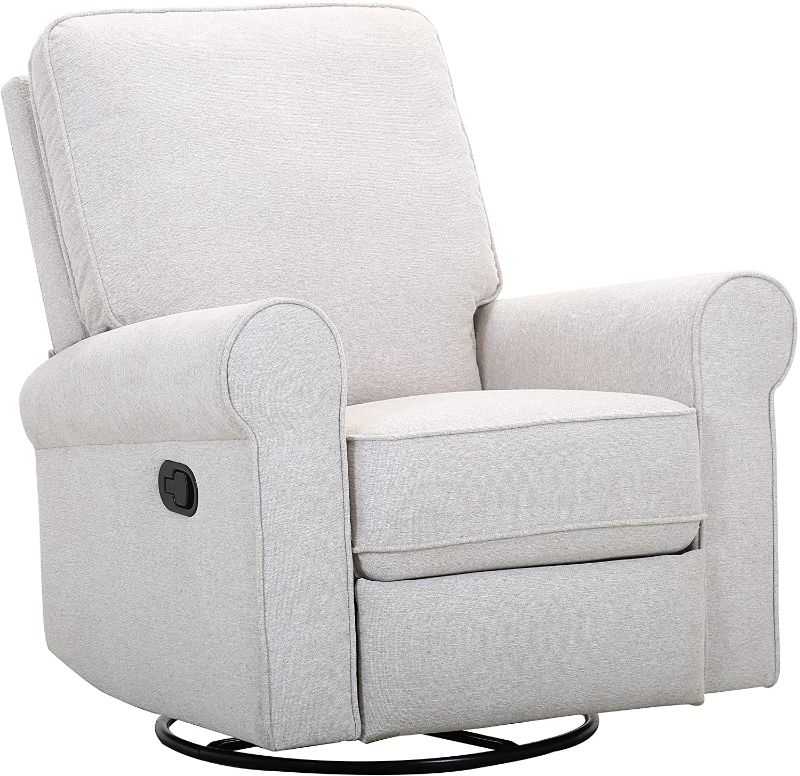 Photo 1 of Amazon Brand – Ravenna Home Swivel Glider Recliner Chair, 35"W, Cream
