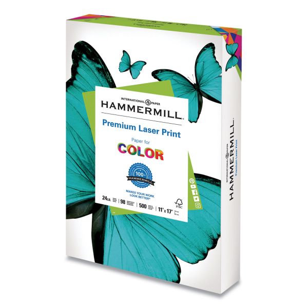 Photo 1 of Hammermill Premium Laser Print Paper, 98 Bright, 24lb, 11 x 17, White, 500/Ream
