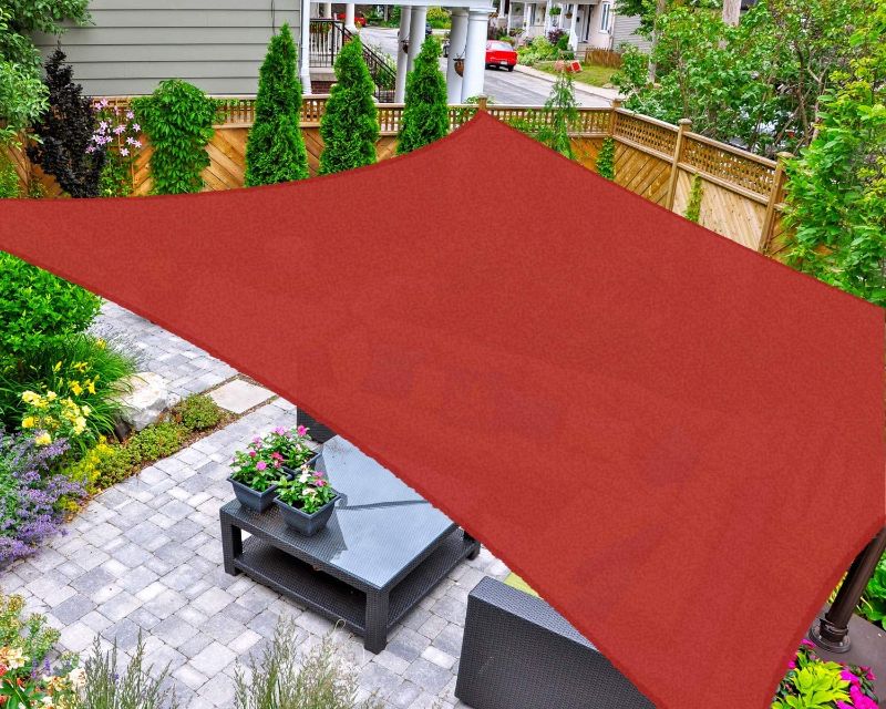 Photo 1 of AsterOutdoor Sun Shade Sail Rectangle 12' x 12' UV Block Canopy for Patio Backyard Lawn Garden Outdoor Activities, Terra
