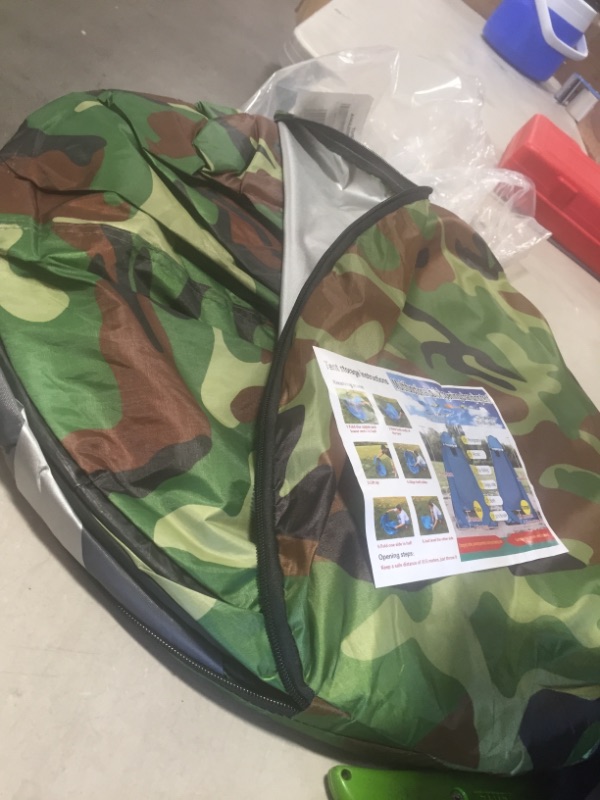 Photo 1 of Pop Up Tent Instant Portable Shower Tent Outdoor Camping Privacy Toilet Changing Room Camouflage
