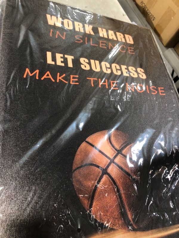 Photo 1 of Inspirational Basketball Quotes Canvas Wall Art Work Hard Motivational Canvas Wall Art Painting Decorations Poster for Office Living Room Bedroom Artwork Ready to Hang (Work Hard, 12x18 inch)
