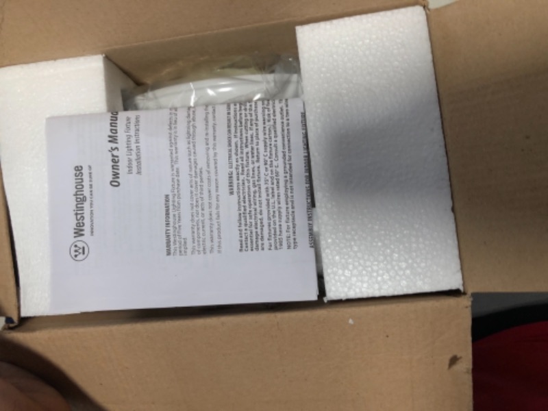 Photo 1 of Westinghouse Lighting 6661100 Two-Light Flush-Mount Interior Ceiling Fixture, White Finish with White Glass
