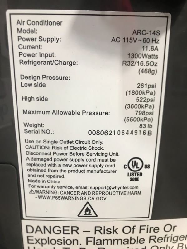 Photo 3 of Whynter ARC-14S 14,000 BTU Dual Hose Portable Air Conditioner, Dehumidifier, Fan with Activated Carbon Filter Plus Storage Bag for Rooms up to 500 sq ft, Platinum and Black
