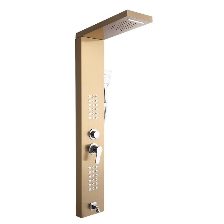 Photo 1 of 5 in 1 Multi-Function 48 Stainless Steel Shower Panel Tower System - gold

