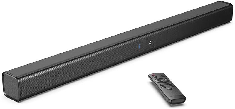 Photo 1 of TV Soundbar, TAOTRONIC 32-Inch Wired & Wireless Bluetooth 5.0 Stereo Sound bar for TV, Three Mode Audio TV Speaker, Optical/Aux/RCA Connection, Wall Mountable, with Remote
