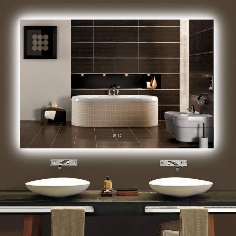 Photo 1 of 48 x 32 Inch Backlit LED Mirror Lighted Bathroom Mirror 