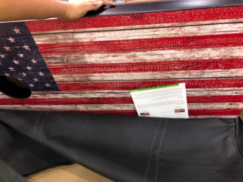 Photo 4 of GoSports American Flag Regulation Size Cornhole Set Includes 8 Bags, Carry Case & Rules