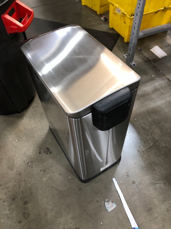 Photo 3 of  Kitchen Trash Can, Slim Stainless Steel, Step Pedal