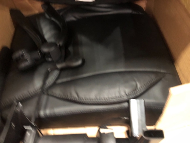 Photo 1 of Basics Classic Puresoft PU-Padded Mid-Back Office Computer Desk Chair with Armrest - Black - parts only