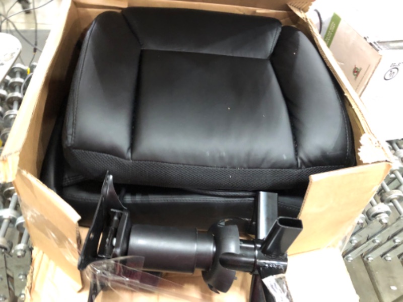 Photo 1 of Basics Classic Puresoft PU-Padded Mid-Back Office Computer Desk Chair with Armrest - Black - parts only