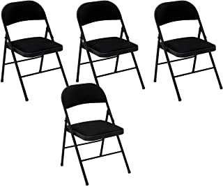 Photo 1 of Black Fabric Seat and Back Folding Chair (4-Pack)