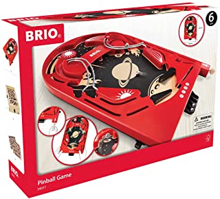 Photo 1 of BRIO 34017 Pinball Game | A Classic Vintage, Arcade Style Tabletop Game for Kids and Adults Ages 6 and Up,Red
