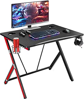 Photo 1 of Mr IRONSTONE 31.5" Gaming Desk PC Computer Desk Home Office Student Table for Small Space with Cup Holder, Headphone Holder & Cable Management Holes (Red)
