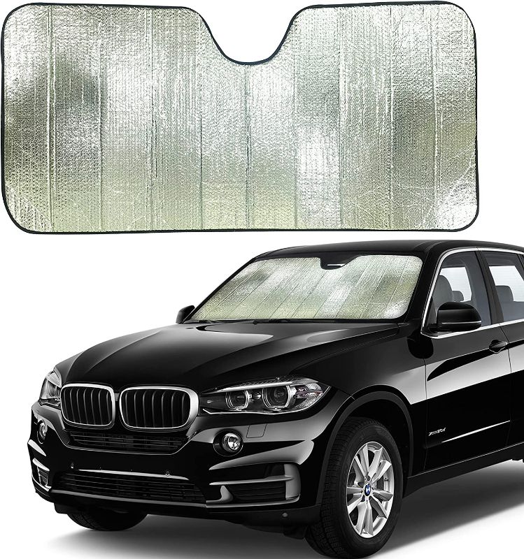 Photo 1 of EcoNour Accordion Sun Shade for Car | Car Shade Front Windshield to Block Harmful UV Rays | Automotive Window Sunshades to Keep Your Car Cool | Car Shield for Sun Heat | Large (28 inches x 58 inches)
