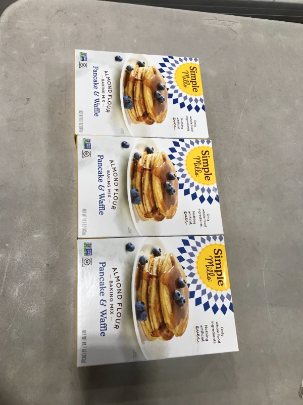 Photo 1 of Simple Mills Almond Flour Pancake Mix & Waffle Mix, Gluten Free, Made with whole foods, 3 Count, (Packaging May Vary)
Expired October 15th 2021