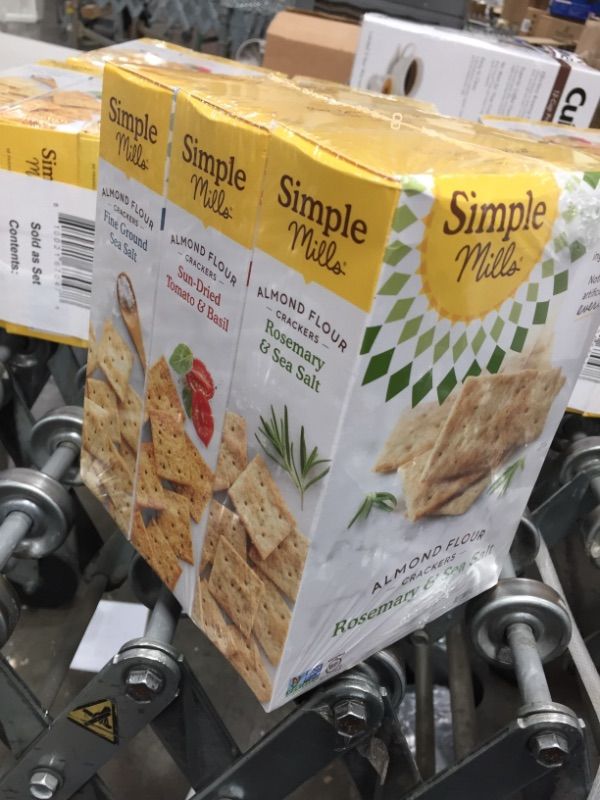 Photo 1 of Simple Mills, Snacks Variety Pack, Fine Ground Sea Salt, Rosemary & Sea Salt, Sun-dried Tomato Basil Variety Pack, 3 Count (Packaging May Vary)

