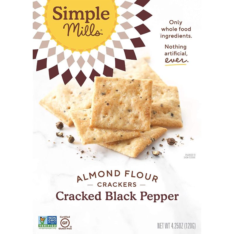 Photo 1 of 6 PACK Simple Mills Cracked Black Pepper Almond Flour, 4.25 Oz. best by 09/08 2021