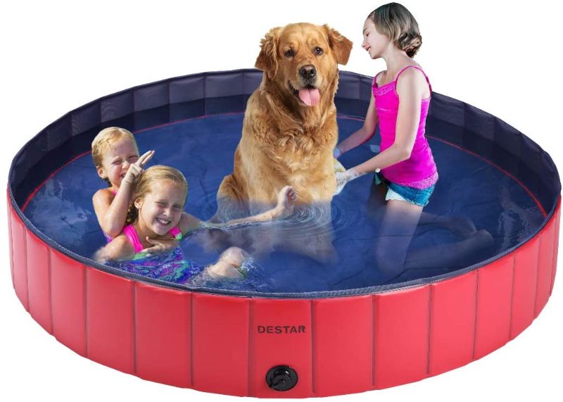 Photo 1 of  PVC Foldable Pet Swimming Pool Outdoor Bathtub with Protective Lining for Dogs and Kiddies
cover image not exact