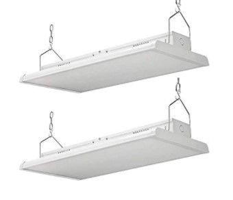 Photo 1 of Konlite 2 Pack 4FT Linear LED Bay Ceiling Light 225W 30600 Lumens 1-10V Dimmable 5000K Color UL and DLC Listed Industrial LED Warehouse and Aisle Ligh
