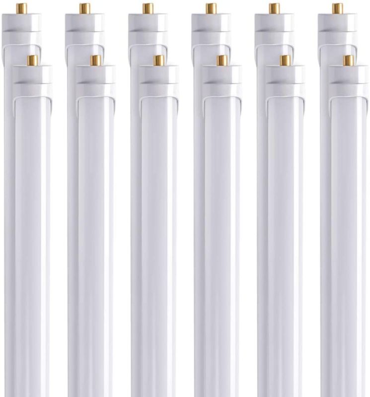 Photo 1 of (Pack of 12) Barrina T8 T10 T12 LED Light Tube, 8ft, 44W (100W Equivalent), 6500K, 4500 Lumens, Frosted Cover, Dual-Ended Power, Fluorescent Light Bulbs Replacement