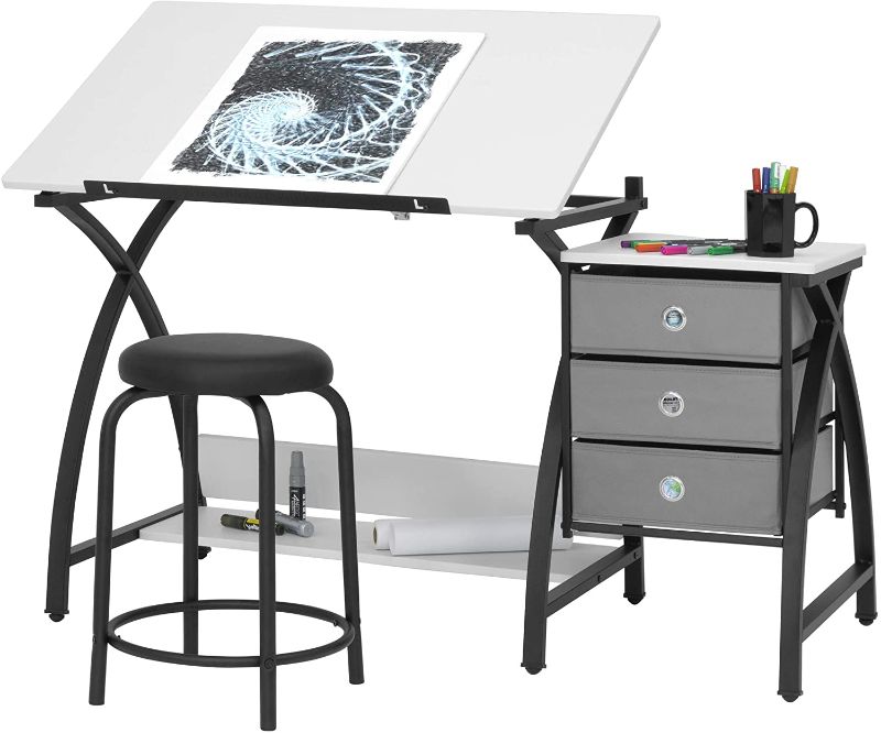 Photo 1 of 2pc Canvas & Color Adjustable Top Center Black/White - Studio Designs