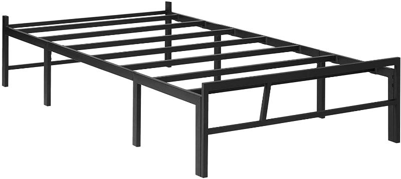 Photo 1 of Alecono 14 Inch Metal Platform Bed Frame with No Box Spring Needed Twin Bed Frame Easy Assembly Heavy Duty Steel Slat Mattress Foundation Noise Free and Large Underbed Storage Space Platform Bed Black
**MISSING COMPONENTS, MISSING SOME LEGS**
