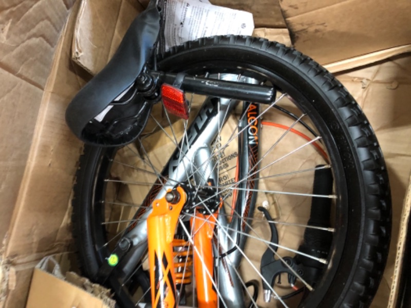 Photo 1 of Huffy Valcon 20" Mountain Bike for Boys - 6 Speed - Dual Suspension - Silver & Orange
