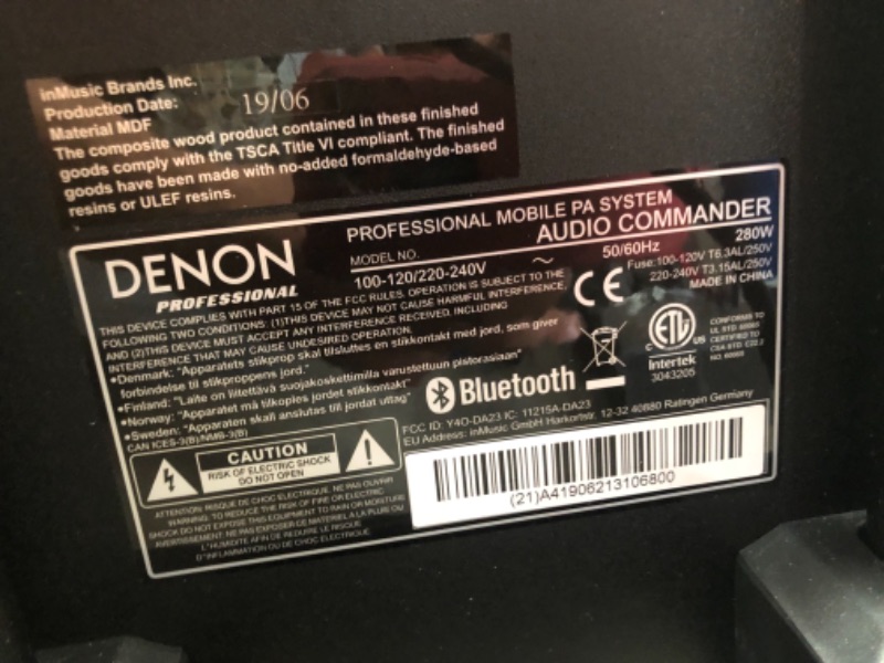 Photo 5 of Denon AUDIO-COMMANDER Professional Mobile PA System