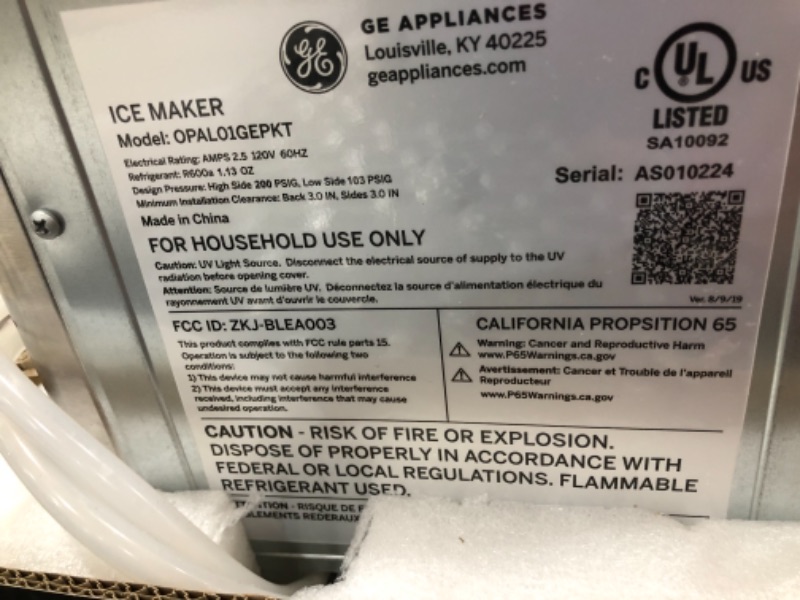 Photo 4 of GE Profile Opal | Countertop Nugget Ice Maker | Portable Ice Machine Complete with Bluetooth Connectivity | Smart Home Kitchen Essentials | Stainless Steel Finish | Up to 24 lbs. of Ice Per Day
