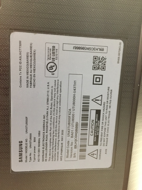 Photo 1 of SAMSUNG 43-inch Class Crystal UHD TU-8000 Series - 4K UHD HDR Smart TV with Alexa Built-in 

//tested, working!