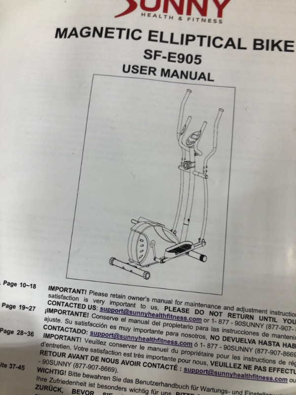 Photo 4 of Sunny Health & Fitness Sf-e905 Magnetic Elliptical Bike