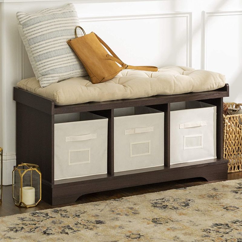 Photo 1 of 42 Modern Farmhouse Entryway Storage Bench - Espresso