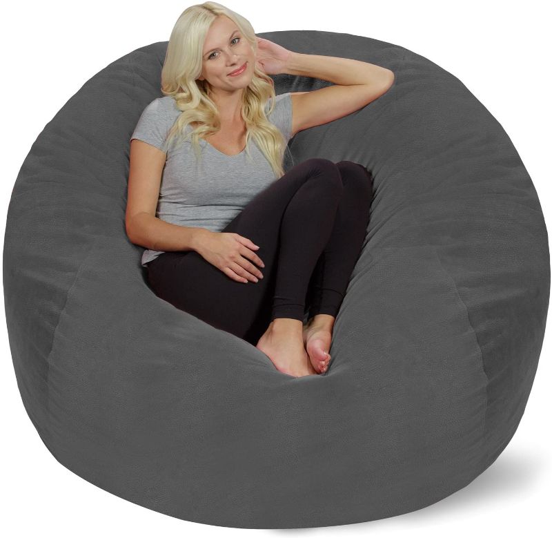 Photo 1 of Chill Sack Bean Bag Chair: Giant 5' Memory Foam Furniture Bean Bag - Big Sofa with Soft Micro Fiber Cover - Grey Pebble
