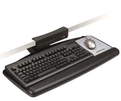 Photo 1 of 3M™ Tool Free Installation Knob Adjust Keyboard Tray with Standard Keyboard and Mouse Platform, 17 in Track, AKT65LE
