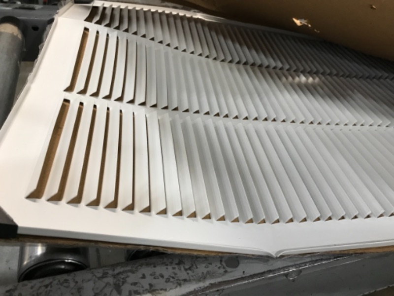 Photo 3 of 18" x 32" Return Air Grille - Sidewall and Ceiling - HVAC Vent Duct Cover Diffuser - [White] [Outer Dimensions: 19.75w x 33.75"h]