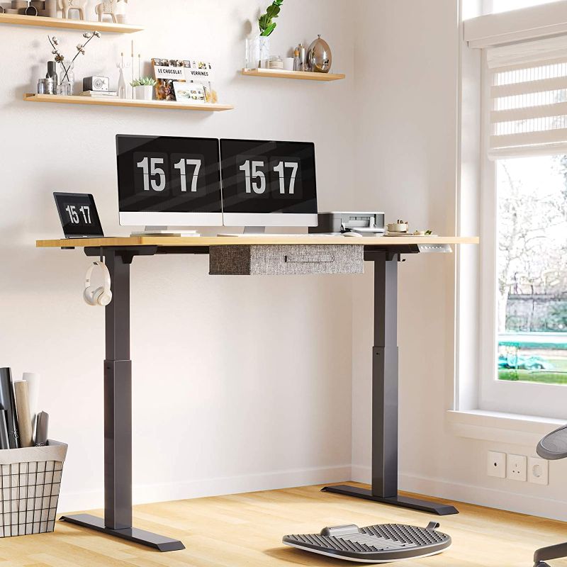 Photo 1 of  Stand up Desk Frame - FEZIBO Single Motor Height Adjustable Sit Stand Standing Desk Base Workstation Black (Frame Only),, (Actual Frame Length: 43.31" to 59.05" Frame Height: 27.36”- 46.06").