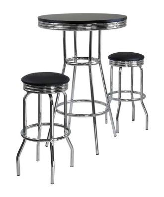 Photo 1 of Summit 3pc Pub Table Set, includes 2 Swivel Stool 