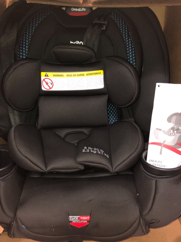 Photo 2 of Britax One4Life ClickTight All-in-One Car Seat – 10 Years of Use – Infant, Convertible, Booster – 5 to 120 Pounds + Cool Flow Ventilating Fabric, Cool