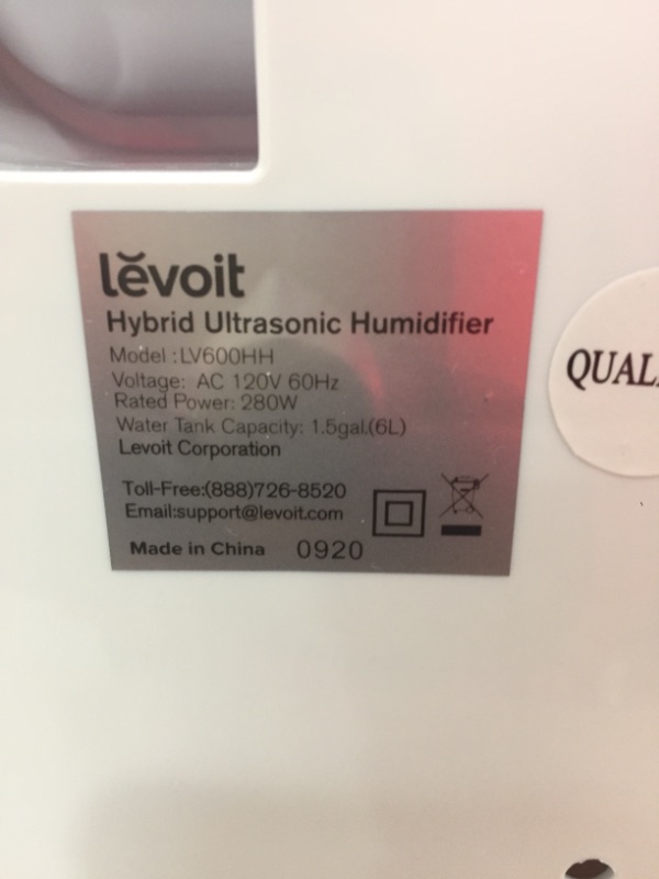 Photo 3 of Levoit Humidifiers, 6L Warm and Cool Mist Ultrasonic Humidifier for Bedroom