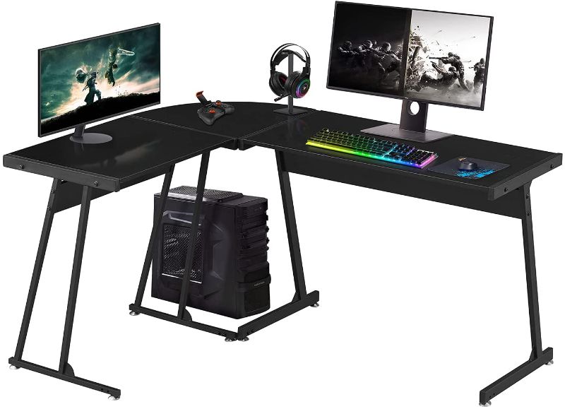 Photo 1 of Gaming L Shaped Desk Computer Corner Desk,57.8" Home Office Gaming Desk,Office,,  Black