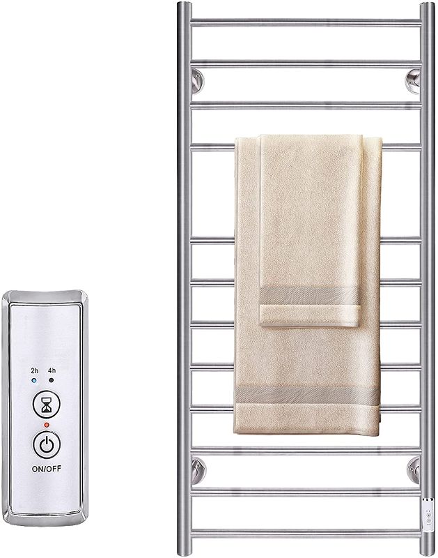 Photo 1 of 
JSLOVE Towel Warmer Wall Mounted Heated Towel Racks for Bathroom, Stainless Steel Hot Towel Rack with Timer (12 Bars Brushed)