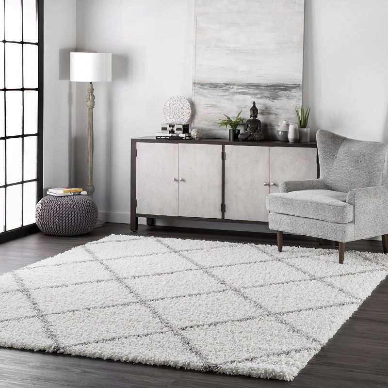 Photo 1 of 
nuLOOM Tess Cozy Soft & Plush Modern Area Rug, 4' Square, White
Size:4'