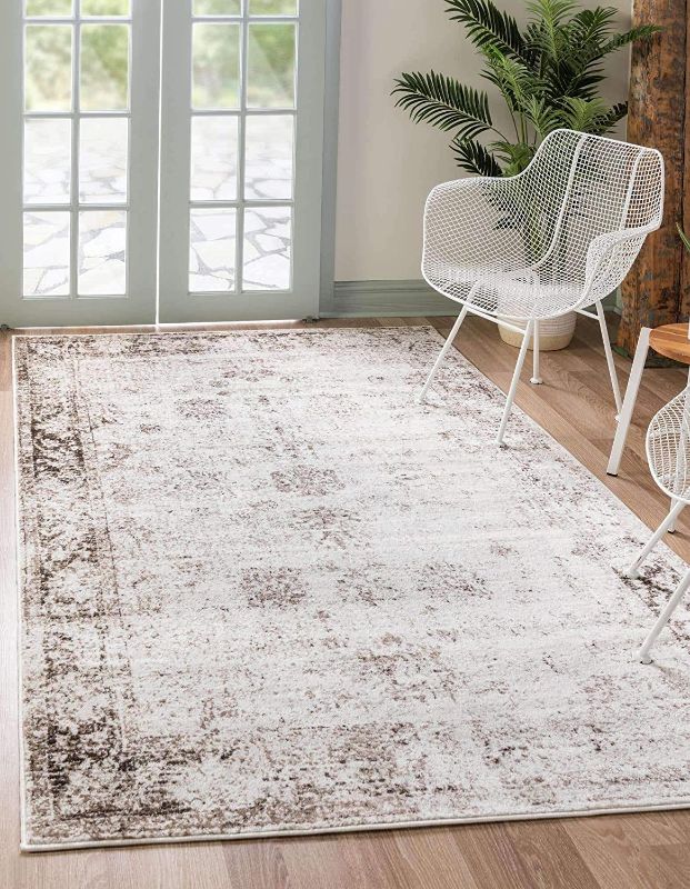 Photo 1 of 
Unique Loom Sofia Collection Area Traditional Vintage Rug, French Inspired Perfect for All Home Décor, 8' 0 x 10' 0 Rectangular, Ivory/Brown