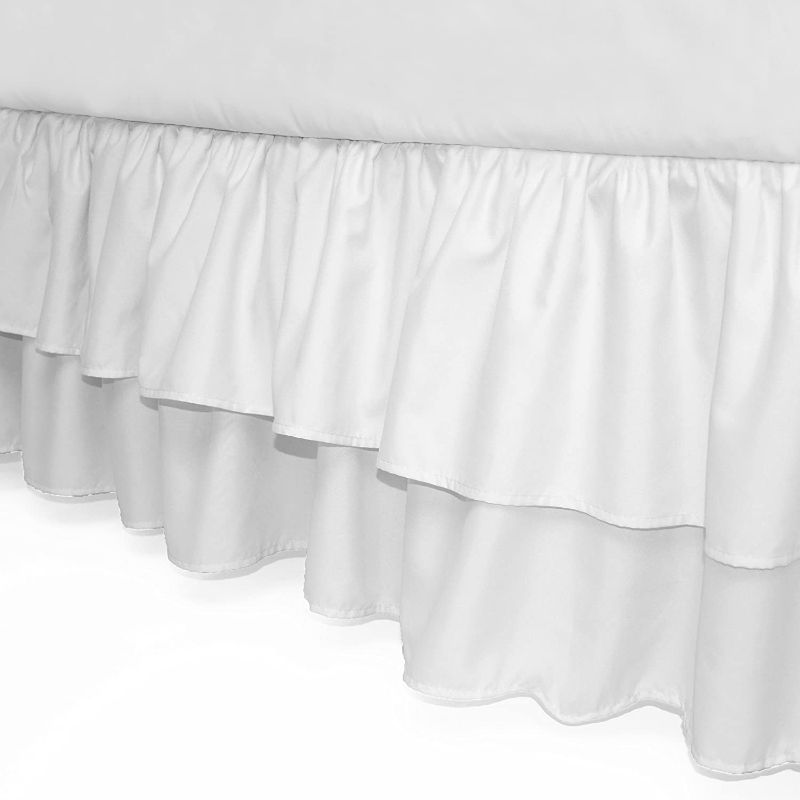 Photo 1 of American Baby Company Double Layer Ruffled Crib Skirt, White, for Boys and Girls