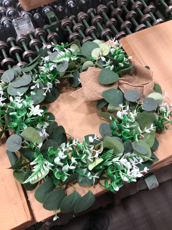 Photo 1 of purpleswan green plant wreath with bow